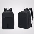 11*17*6Inch Multi-Functional Storage School Bag Anti-Theft Password Lock Backpack Breathable Lightweight Rucksack With USB Headphone Hole Super Soft Backpack-Black / Grey / Blue