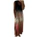 ANNA Women Fashion Casual Tie-dye Print Sleeveless Dress V-neck Pocket Long Dress