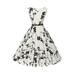 Women's Sleeveless Swing Dress Floral Vintage Style 1950s Evening Prom Cocktail Dress