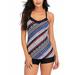 Sexy Dance Ladies Women Plus Size Tankini Swimsuit Two Piece Striped Swimwear Tummy Control Plus Size Tops+ Swim Shorts Beachwear Swimming Costumes Bathing Suit, Push Up Padded Backless