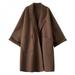 Cocloth Women Elegant Loose Lapel Mid-length Cardigan Coat for Autumn Spring
