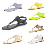 Dream Pairs Women's Summer Beach Vacation Flat Sandals Elastic Strappy String Thong Sandals Ankle Strap Gladiator Sandals Spparkly Black Size 8.5