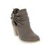 Sugar Women's Victory Transitional Dress Block Heel Ankle Boot Ladies Slouch Bootie with Open Ankle