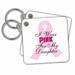 3dRose Pink Ribbon With The Words I Wear Pink For My Daughter - Key Chains, 2.25 by 2.25-inch, set of 2
