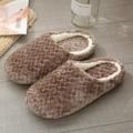 LEMETOW Adult Jacquard Suede Soft Bottom Cotton Slipper Indoor Anti-slip Casual Shoes