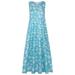 Plus Size Women's Summer Floral Print Sleeveless V Neck Slip Dress Ladies Casual Beach Long Dresses