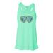 Women's Skiing Tank Top, Ski Goggles, Racerback, Soft Bella Canvas, Snow Skiing Shirt, Gift For Her, Skiing Apparel, Snow Goggles, Girls Ski, Mint , EXTRA SMALL