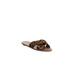 Loeffler Randall Claudie Leopard-Print Calf Hair Slide Sandals Brown