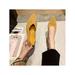 Woobling Women's Pointed Toe Low Wedge Ballerina Ballet Flats Slip On Dress Shoes