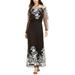 Inc Embroidered Off-The-Shoulder Maxi Dress, Blk/Slv, 6