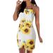 Womens Short Floral Halter Dress Summer Keyhole Beach Party Dress