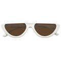 Emblem Eyewear - Womens Retro Sunglasses Modern Half Frame Flat Cut Lens Sunglasses