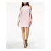 KENSIE Womens Light Pink Cold Shoulder Long Sleeve Halter Mini Evening Dress Size L