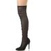 Delicious Women's Black Pump Over the Knee Mesh High Heel Pump Boot (10 B(M) US)