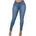 Women Junior Sexy Butt Lifting High Rise Stretchy Skinny Jeans Denim Pants