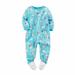 Carters Toddler Girls One-Piece Footed Microfleece Sleeper - Blue Snowman