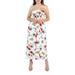 24Seven Comfort Apparel Lindsey Strapless White Floral Empire Waist Plus Size Maxi Dre