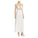 FAME AND PARTNERS Womens White Embellished Cut Out Front Spaghetti Strap Sweetheart Neckline Maxi Sheath Formal Dress Size 4