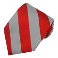 Jacob Alexander Men's Silk 1-Inch Stripes School College Regular Neck Tie - Red Silver