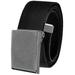 Cut to Fit Men's Golf Casual Belt Antique Silver Flip Top Buckle 1.5 Width with Adjustable Canvas Web Belt Medium Black