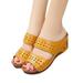 Woobling Women Wedge Platform Sandals Slingback Peep Toe Summer Shoes