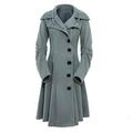 Bescita Women Faux Wool Warm Slim Coat Jacket Thick-Parka Overcoat Long Winter Outwear