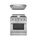 30" Stainless Steel Natural Gas Range & Under Cabinet Hood Bundle EH3019