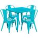 31.5-inch Square 5-piece Metal Indoor/ Outdoor Table and Chairs Set