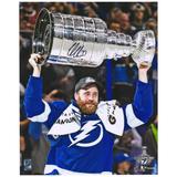Victor Hedman Tampa Bay Lightning Autographed 2021 Stanley Cup Champions 16" x 20" Raising Photograph