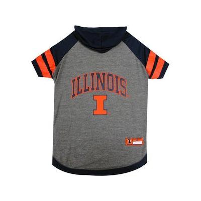 Pets First NCAA Dog & Cat Hoodie T-Shirt, Illinois, Small
