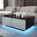 Ivy Bronx Gatewood Coffee Table w/ RGB LED Lights & 4 Drawers Wood in Black | 15.4 H x 37.4 W x 23.6 D in | Wayfair