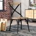 Williston Forge Ankrim Cross Back Side Chair Wood/Metal in Black | 35 H x 18.5 W x 20.5 D in | Wayfair 105C70399B3E46CAAEE5D3BFABCCA212