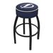 Holland Bar Stool NHL Bar & Round Counter Stool Plastic/Acrylic/Leather/Metal/Faux leather in Black | 30 H x 18 W x 18 D in | Wayfair L8B130TBLght