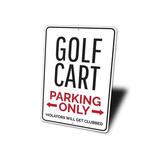 Lizton Sign Shop, Inc Golf Cart Parking Aluminum Sign Metal in Gray/White | 14 H x 10 W x 0.04 D in | Wayfair 2551-A1014