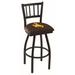 Holland Bar Stool NCAA Swivel 30" Bar Stool Upholstered/Metal in Black | 44 H x 18.5 W x 17 D in | Wayfair L01830Wymng