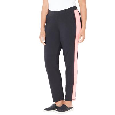 Plus Size Women's Glam French Terry Active Pant by Catherines in Black Pink Sunset (Size 6X)