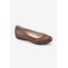 Wide Width Women's Clara Flat by Cliffs in Cognac Burnished Smooth (Size 9 W)