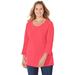 Plus Size Women's Active Slub Scoopneck Tee by Catherines in Pink Sunset (Size 1X)
