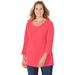 Plus Size Women's Active Slub Scoopneck Tee by Catherines in Pink Sunset (Size 3X)