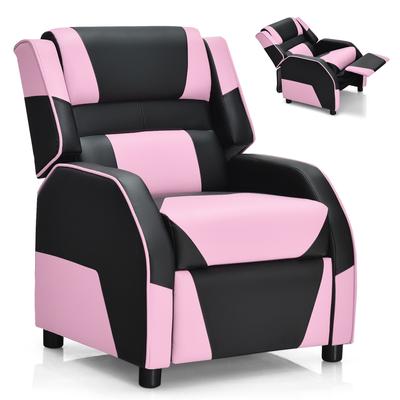 Gymax Gaming Recliner Sofa PU Leather Armchair for Kids Youth w/