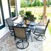 MFSTUDIO 5-piece Patio Dining Set with Swivel Textile Chairs