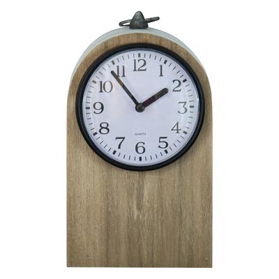 Foreside Home & Garden Rustic White Wood Battery Operated Table Clock