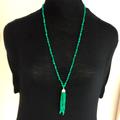 J. Crew Jewelry | J. Crew Green Beads Tassel Necklace | Color: Green | Size: Os