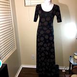 Lularoe Dresses | Lularoe Mid Sleeve Long Maxi Dress Size Medium | Color: Black/Pink | Size: M