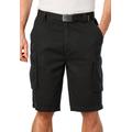 Men's Big & Tall 12" Side Elastic Cargo Short with Twill Belt by KingSize in Black (Size L)