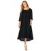 Plus Size Women's Midnight Dazzle Mesh Flyaway Dress by Catherines in Black (Size 4X)