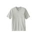 Men's Big & Tall Shrink-Less™ Lightweight V-Neck Pocket T-Shirt by KingSize in Heather Grey (Size 8XL)