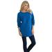 Plus Size Women's Sherpa Tunic by Roaman's in Vivid Blue (Size 26/28) Fleece Long Sleeve Shirt