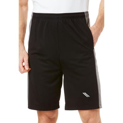 Men's Big & Tall Power Wicking Shorts by KS Sport™ in Black Steel (Size 7XL)