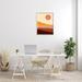Corrigan Studio® Abstract Beach Landscape Bold Sun Color Block by Victoria Borges - Graphic Art Print Wood in Brown | 30 H x 24 W x 1.5 D in | Wayfair